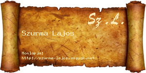 Szurma Lajos névjegykártya